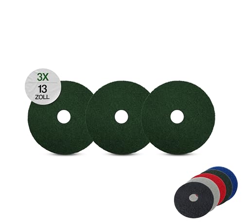 G.I.V. - Reinigungstechnik Superpads Maschinenpads aus Polyester 23-25mm - Reinigungspads für Trocken- & Nassanwendung - Hohe Reinigungsleistung für verschiedene Bodenarten (13 Zoll, Grün, 2er Set) von G.I.V. - Reinigungstechnik
