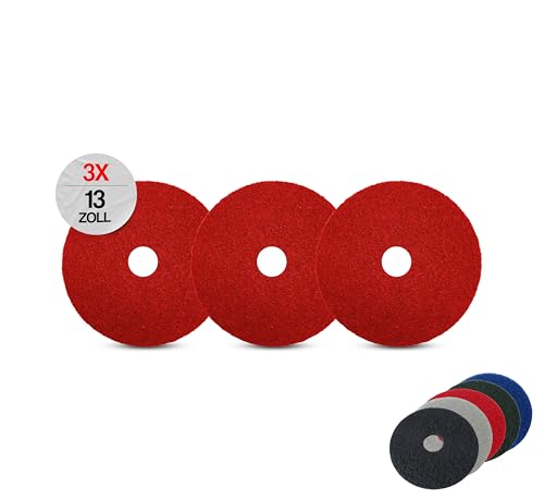G.I.V. - Reinigungstechnik Superpads Maschinenpads aus Polyester 23-25mm - Reinigungspads für Trocken- & Nassanwendung - Hohe Reinigungsleistung für verschiedene Bodenarten (13 Zoll, Rot, 2er Set) von G.I.V. - Reinigungstechnik