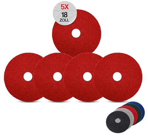 G.I.V. - Reinigungstechnik Superpads Maschinenpads aus Polyester 23-25mm - Reinigungspads für Trocken- & Nassanwendung - Hohe Reinigungsleistung für verschiedene Bodenarten (18 Zoll, Rot, 3er Set) von G.I.V. - Reinigungstechnik