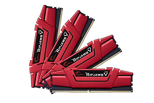 G. Skill Ripjaws V Series F4–3200 C14q-64gvr 64 GB DDR4 3200 MHz CL14 1,35 V Arbeitsspeicher-Kit – Blazing Red Rot G. Skill Ripjaws V Series F4–3200 C14q-64gvr 64 GB DDR4 3200 MHz CL14 1,35 V Arbeitsspeicher-Kit – Blazing Red Rot von G.SKILL