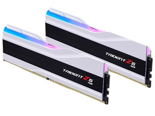 G.Skill Trident Z5 RGB Serie (Intel XMP) 64GB (2 x 32GB) 288-Pin SDRAM DDR5 6400 CL32-39-39-102 1,40V Dual Channel Desktop Memory F5-6400J3239F48GX2-TZ5RW (Mattweiß) von G.SKILL