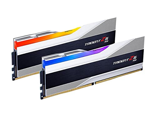 G.Skill Trident Z5 RGB Series (Intel XMP) 32GB (2X 16GB) 288-pin SDRAM DDR5 6800 CL34-45-45-108 1,40V Dual Channel Desktop Memory F5-6800J3445G16GX2-TZ5RS (Metallic S) Silber von G.SKILL