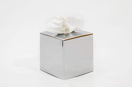 G.V.R. Aufbewahrungsbox und Spender für Taschentücher, hergestellt in Italien, aus recyclebarem ABS, erhältlich in verschiedenen Farben, Wohnzimmer, Hotel und Zuhause. (Chrom-Würfel) von G.V.R.