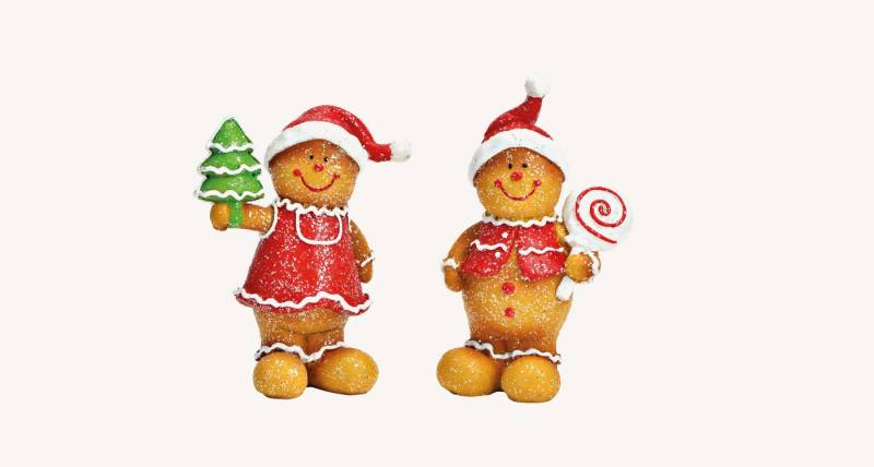 G.Wurm GmbH Dekofigur Gingerbread, 2er-Set Lebkuchenfiguren aus Poly von G.Wurm GmbH