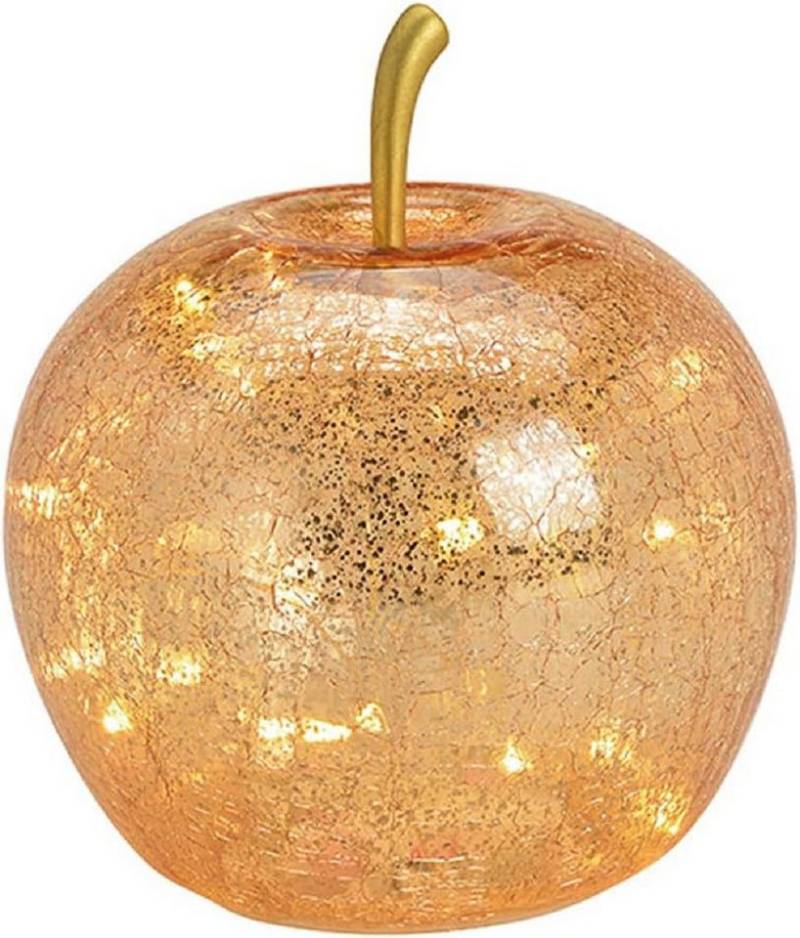 G.Wurm GmbH LED Dekoobjekt LED Dekolampe Apfel Glas 20er LED Lichterkette Timer Ø16 gold von G.Wurm GmbH