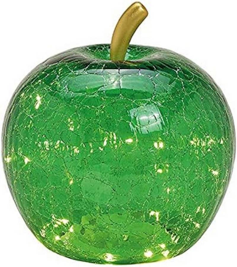 G.Wurm GmbH LED Dekoobjekt LED Dekolampe Apfel Glas 20er LED Lichterkette Timer Ø16cm grün von G.Wurm GmbH