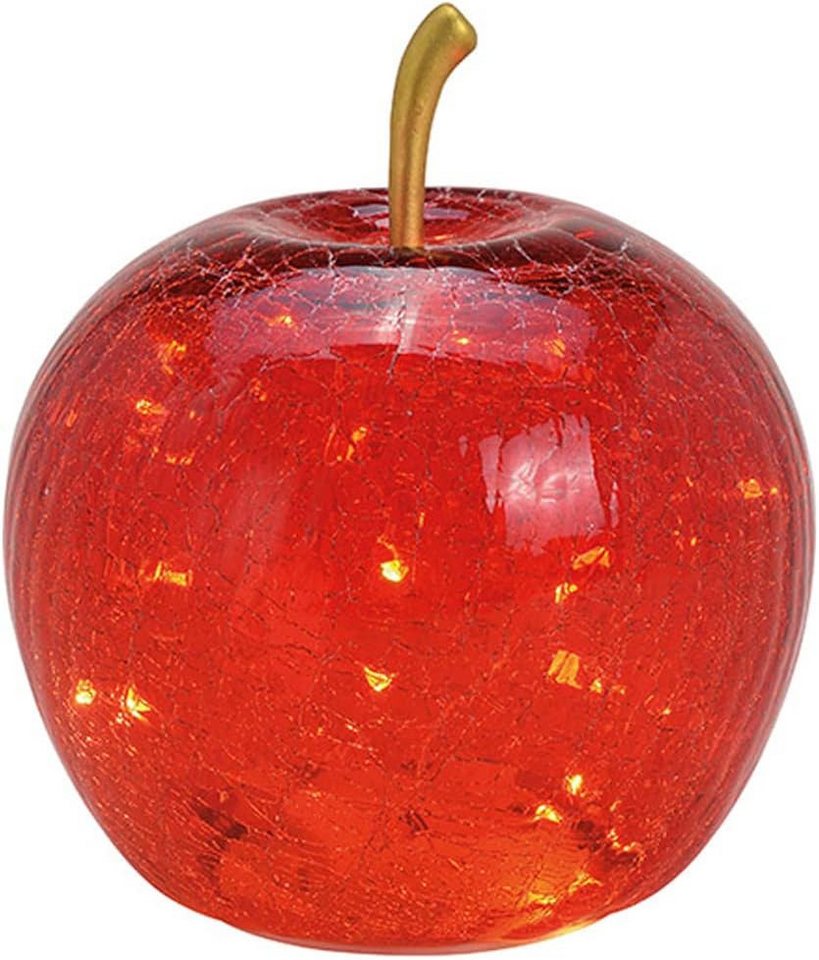G.Wurm GmbH LED Dekoobjekt LED Dekolampe Apfel Glas 20er LED Lichterkette Timer Ø16cm rot von G.Wurm GmbH