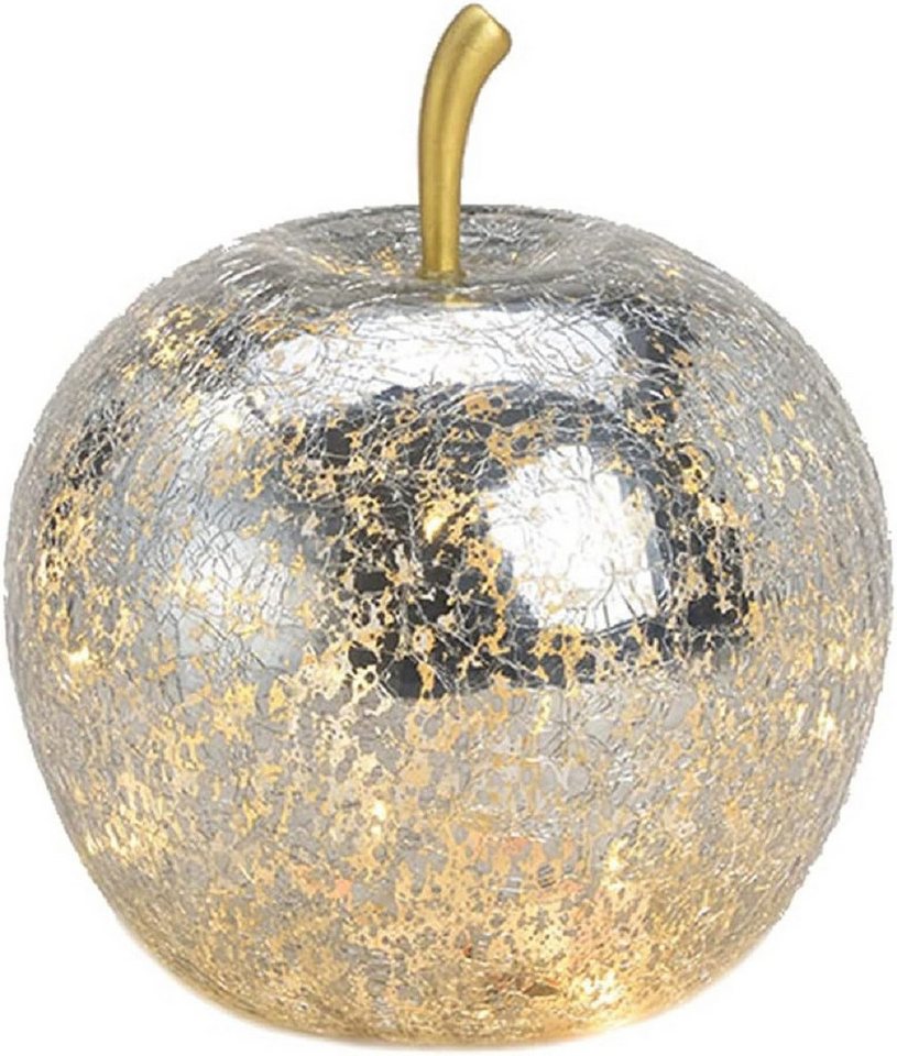 G.Wurm GmbH LED Dekoobjekt LED Dekolampe Apfel Glas 20er LED Lichterkette Timer Ø16cm silber von G.Wurm GmbH