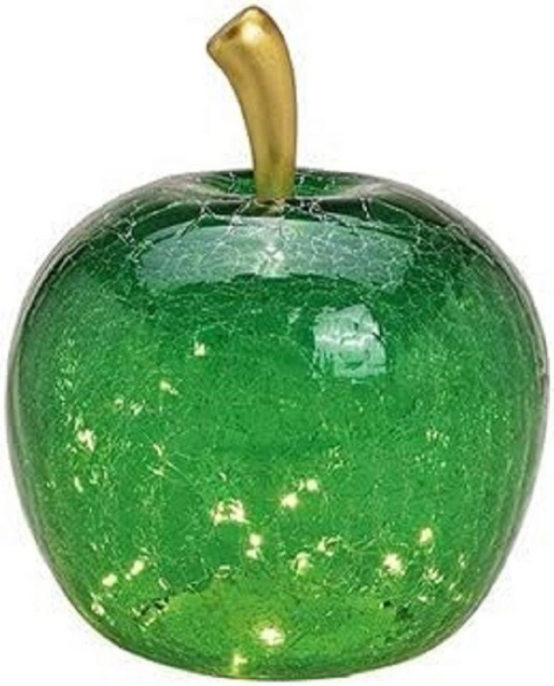 G.Wurm GmbH LED Dekoobjekt LED Dekolampe Apfel Glas 40er LED Lichterkette Timer Ø27cm dunkelgrün von G.Wurm GmbH