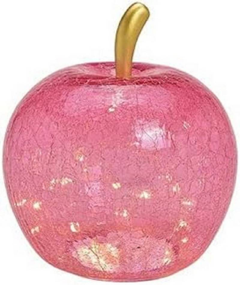 G.Wurm GmbH LED Dekoobjekt LED Dekolampe Apfel Glas 40er LED Lichterkette Timer Ø27cm pink von G.Wurm GmbH