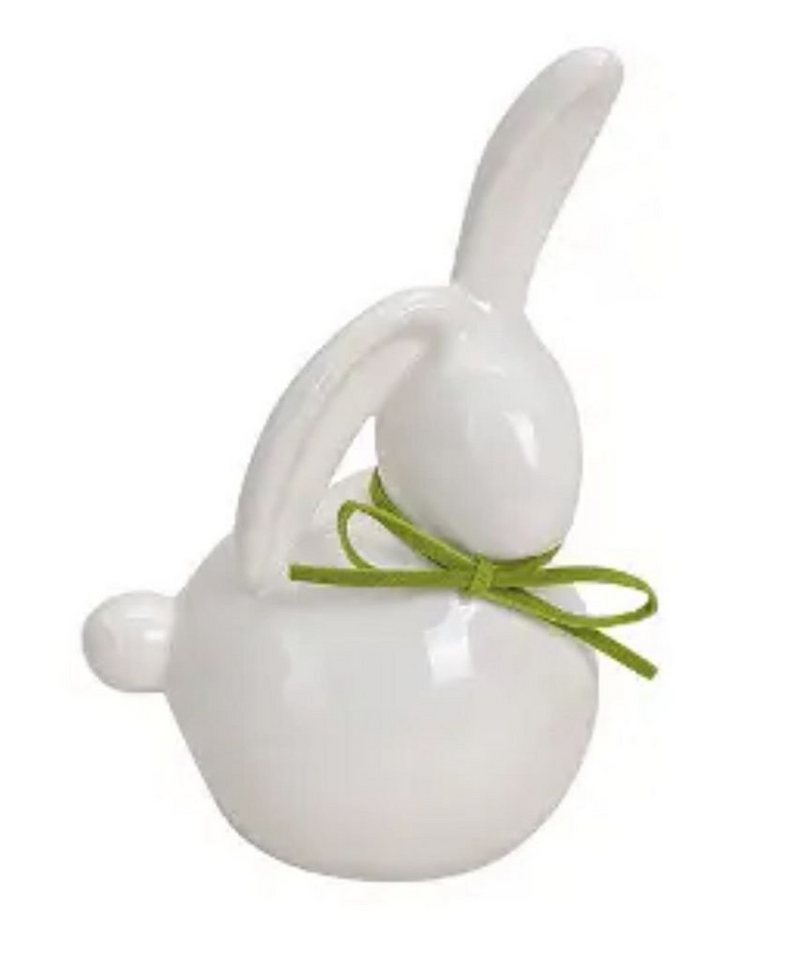 G.Wurm GmbH Osterhase Deko Hase mit Schleife Weiß Keramik Modern 25 cm von G.Wurm GmbH