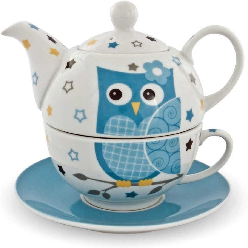 G.Wurm GmbH Teekanne Teekannen-Set Teekanne Tasse Untersetzer Eule Porzellan blau G.Wurm GmbH Teekanne Teekannen-Set Teekanne Tasse Untersetzer Eule Porzellan blau von G.Wurm GmbH