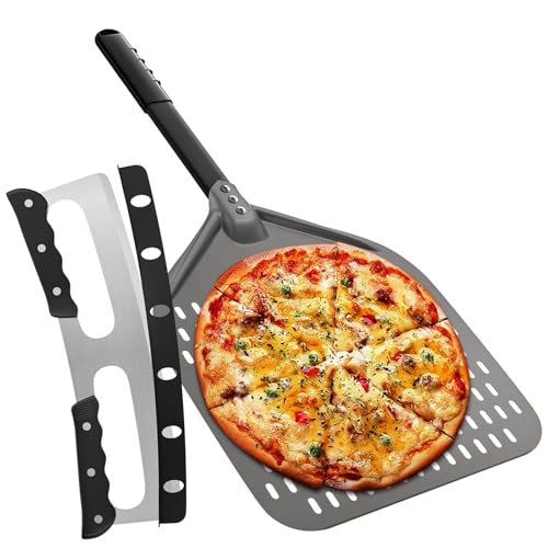 G.a HOMEFAVOR 12 Zoll Perforierter Pizzaschaufel – Aluminium-Pizzaschieber von G.a HOMEFAVOR