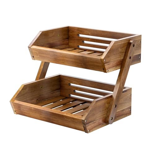 G.a HOMEFAVOR Obst Etagere 2 Stöckige Obstschale Akazienholz Etagen Obstkorb Gemüsekorb Obst Gemüse Aufbewahrung Obstregal Küche G.a HOMEFAVOR Obst Etagere 2 Stöckige Obstschale Akazienholz Etagen Obstkorb Gemüsekorb Obst Gemüse Aufbewahrung Obstregal Küche von G.a HOMEFAVOR