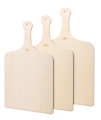 G.a HOMEFAVOR Pizzaschieber Holz, 42 x 30cm Pizzaschaufel Flammkuchenbrett Pizzabrett für Hausgemachte Pizza und Brot (3er Set) von G.a HOMEFAVOR