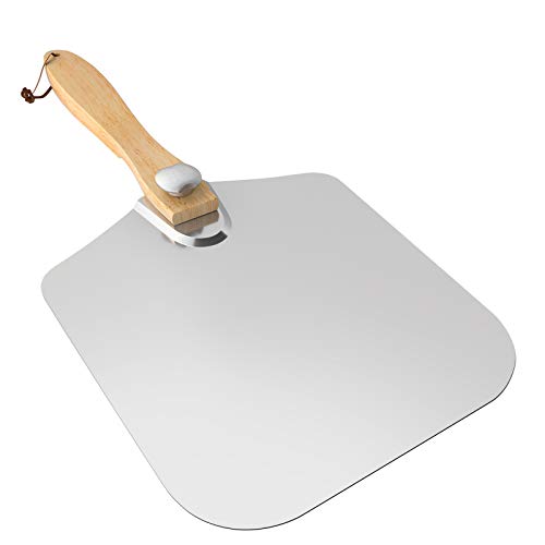 G.a HOMEFAVOR Pizzaschieber Aluminium Pizzaschaufel mit Holzgriff, Brotschieber für Backofen, 12 Zoll x 14 Zoll von G.a HOMEFAVOR