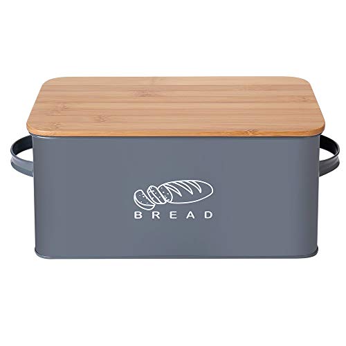 G.a HOMEFAVOR Brotkästen Küchen Brot Box Aufbewahrungscontainer mit Bambus Deckel(Brotbretter), 37 x 19 x 17 cm von G.a HOMEFAVOR