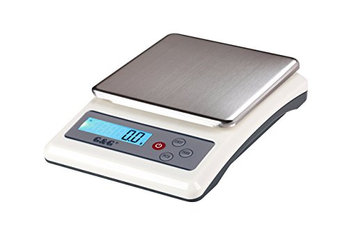 G&G KF6K Küchenwaage, 6kg /0.1g, einstellbare Abschaltautomatik, Feinwaage Digitalwaage, mit Netzteil und Batterien von G&G