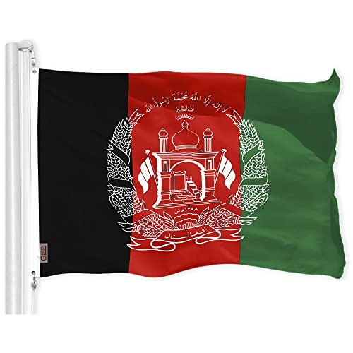 G128 Afghanistan-Flagge | 90 x 150 cm | LiteWeave Pro Series bedrucktes 150D Polyester | Landflagge, drinnen und draußen, lebendige Farben, Messingösen, dicker und langlebiger als 100D 75D Polyester von G128