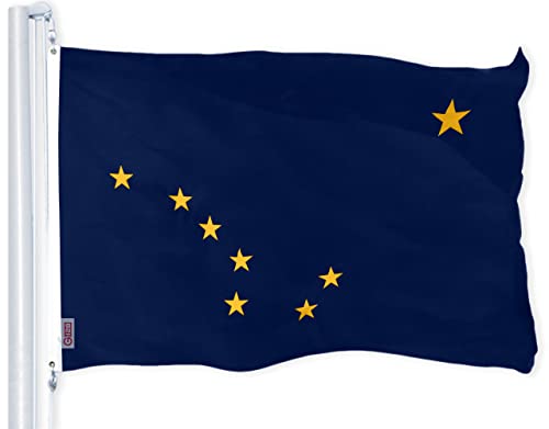 G128 Alaska State Flag 150d qualität Polyester 3x5 ft Printed messingösen Flag Indoor/Outdoor - viel Dicker haltbarer als 100d 75d Polyester von G128