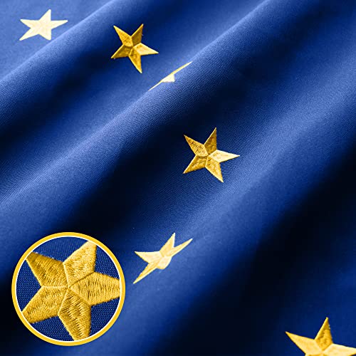 G128 Alaska State Flagge | 90 x 152 cm | StormFlyer Serie bestickt 220 g/m² gesponnenes Polyester | gesticktes Design, für drinnen und draußen, Messingösen, strapazierfähig, jedes Wetter G128 Alaska State Flagge | 90 x 152 cm | StormFlyer Serie bestickt 220 g/m² gesponnenes Polyester | gesticktes Design, für drinnen und draußen, Messingösen, strapazierfähig, jedes Wetter von G128
