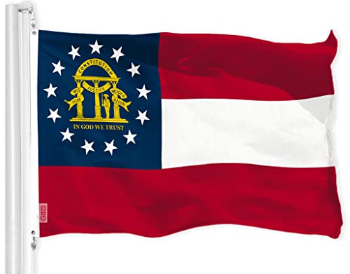 G128 Georgia State Flag 150d qualität Polyester 3x5 ft Printed messingösen Flag Indoor/Outdoor - viel Dicker haltbarer als 100d 75d Polyester von G128