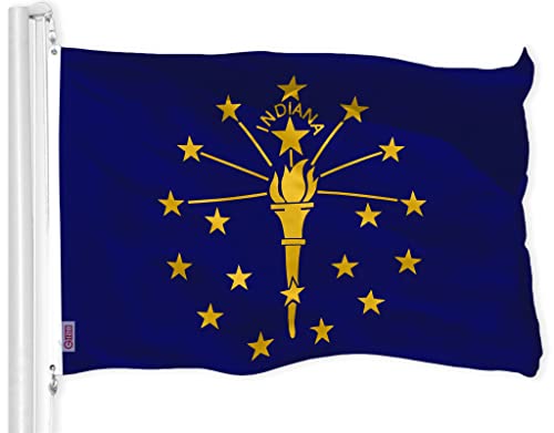 G128 Indiana State Flag 150d qualität Polyester 3x5 ft Printed messingösen Flag Indoor/Outdoor - viel Dicker haltbarer als 100d 75d Polyester von G128