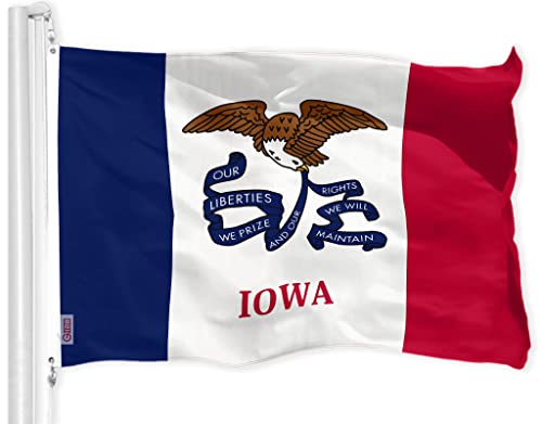 G128 Iowa State Flag 3x5 ft Printed messingösen 150d Polyester qualität Flagge innen/außen - viel Dicker und haltbarer als 100d und 75d Polyester von G128