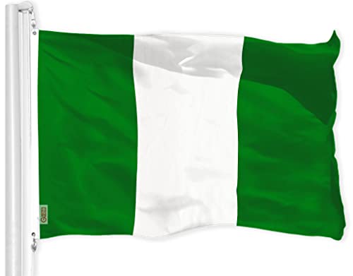G128 Nigeria Nigerian Flag 3x5 ft Printed messingösen 150d Polyester qualität Flagge innen/außen - viel Dicker haltbarer als 100d 75d Polyester von G128