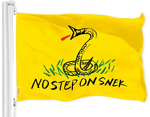 G128 No Step On Snek Flagge,90x150 cm,LiteWeave Pro Serie bedruckte 150D Polyester,Neuheit Flagge, für drinnen und draußen, Messingösen, dicker und langlebiger als 100D 75D Polyester von G128