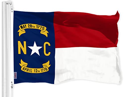 G128 North Carolina State Flag | 3x5 füße | Printed 150d - Indoor/Outdoor, leuchtende Farbe, Messing tüllen, qualität Polyester, viel Dicker haltbarer als 100d 75d Polyester von G128