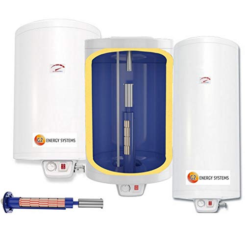Elektro Warmwasserspeicher Boiler mit verschleißfreiem Keramikheizstab, wandhängender Boiler in der Größe 200 L Liter 2,2 kW 230 Volt von G2 Energy Systems