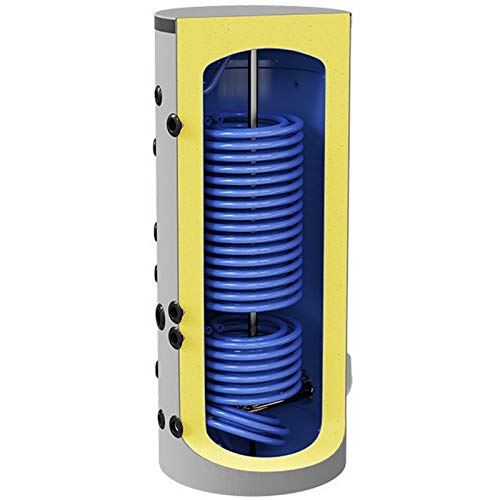Kombinierter Warmwasserspeicher Wärmepumpenspeicher mit 2 Wärmetauscher und eingebauten Elektroheizstab 200 Liter + 3,0 kW EXTRA GROẞER Wärmetauscher von G2 Energy Systems
