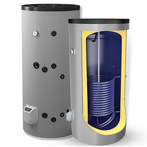 Kombispeicher kombinierter Warmwasserspeicher Standspeicher Boiler mit 1 Wärmetauscher in der Größe 300 L Liter und 3-9 kW Elektroheizstab von G2 Energy Systems