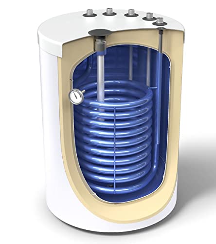 Warmwasserspeicher Boiler Elektro Unterstellspeicher mit 1 Wärmetauscher mit oder ohne Elektroheizstab, Anschlüsse oben in der Größe 160 L Liter von G2 Energy Systems