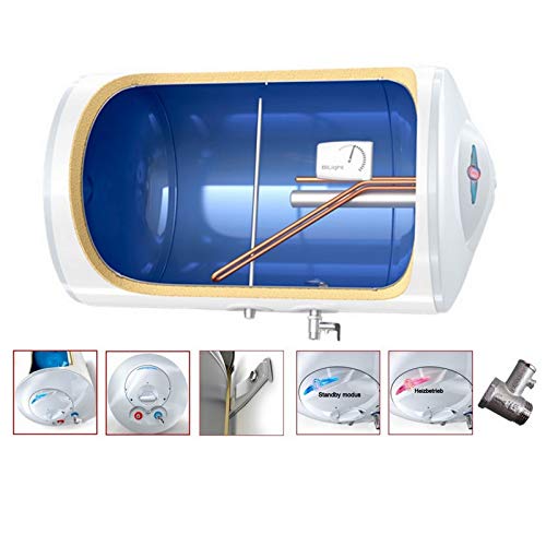 horizontal wandhängender Elektro Warmwasserspeicher Boiler 2000 Watt - 2fach emailliert Antikalk Beschichtung - 80 L Liter von G2 Energy Systems