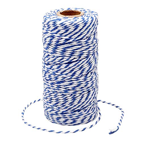 G2PLUS 100M Marineblau und Weiß Baumwolle Schnur, 2mm Geschenkschnur zum Einpacken von Geschenken, Bäcker Bindfäden Bastelschnur Dekokordel Schnur Perfekt für DIY Kunstgewerbe Gartenarbeit G2PLUS 100M Marineblau und Weiß Baumwolle Schnur, 2mm Geschenkschnur zum Einpacken von Geschenken, Bäcker Bindfäden Bastelschnur Dekokordel Schnur Perfekt für DIY Kunstgewerbe Gartenarbeit von G2PLUS