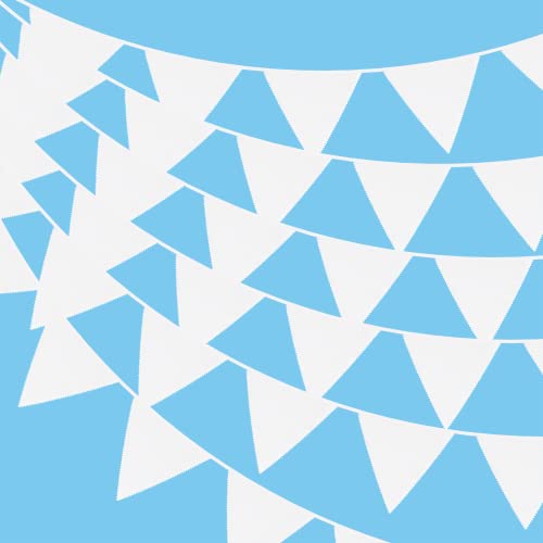G2PLUS 10M Wimpelkette Weiß, Schöne Stoff Wimpelkette Hochzeit, 36 STK Draußen Garten Stoffgirlande, Vintage Wimpel Girlande für Hochzeiten oder Geburtstage von G2PLUS