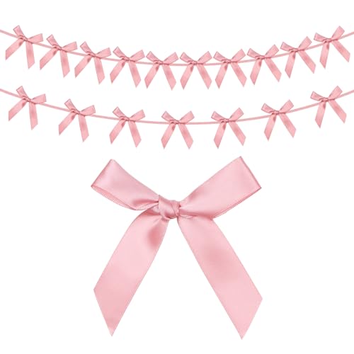 G2PLUS 2er-Set Satin Schleifengirlanden, 2.5m Rosafarben Wimpelkette mit 10Stk Großen Schleifen, Vorbespannter Satinband Bögen Girlande für Zuhause, Party-Dekoration G2PLUS 2er-Set Satin Schleifengirlanden, 2.5m Rosafarben Wimpelkette mit 10Stk Großen Schleifen, Vorbespannter Satinband Bögen Girlande für Zuhause, Party-Dekoration von G2PLUS