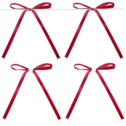 G2PLUS Burgunderrot Satin-Schleifen Set: 13x18cm Klebepunkte and Drahtbinder Geschenkschleifen für Verpackung, DIY Basteln, Hochzeit, Party – 30 Stück von G2PLUS