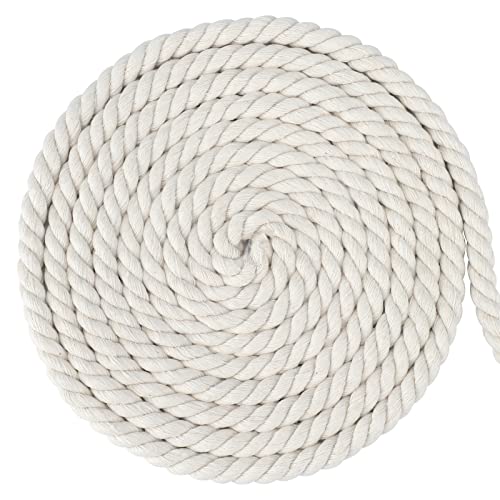 G2PLUS 10MM Beige Makramee Garn - 10M Baumwollgarn Baumwollkordel - Kordel-Strickarbeiten Kettgarn Baumwollschnur Makramee-Seil für DIY Handwerk Basteln Wand Aufhängung Pflanze Aufhänger von G2PLUS