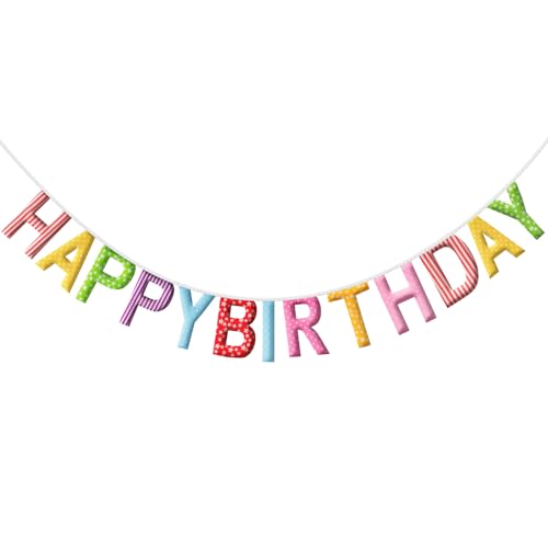 G2PLUS Schon Genäht Happy Birthday Girlande, Wiederverwendbar, Nicht Gewebten Geburtstag Girlande Regenbogen, 2.8M Happy Birthday Wimpelkette für Kind, Erwachsene G2PLUS Schon Genäht Happy Birthday Girlande, Wiederverwendbar, Nicht Gewebten Geburtstag Girlande Regenbogen, 2.8M Happy Birthday Wimpelkette für Kind, Erwachsene von G2PLUS