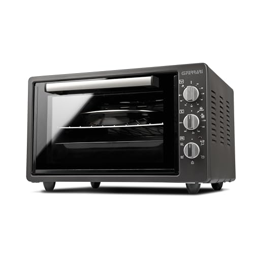 G3 Ferrari G10147 Rostò Titanium 37, Umluft-Elektrobackofen, 37 L, 1500 W, bis 300 °C, 5 Garprogramme, 90 Min Timer, Basis-, Grill- und Kombifunktion, Anthrazitgrau von G3 Ferrari