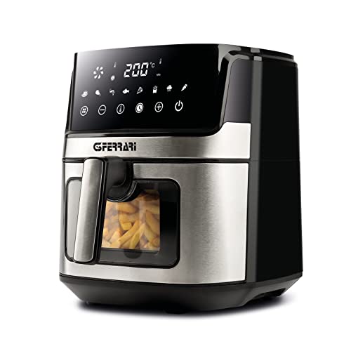 G3 Ferrari G10167 Heißluftfritteuse "Friggisano Visual", 1700 W, 6,5 L, 8 Programme, Digitaldisplay, BPA- & PFOA-frei, Timer, Innenbeleuchtung, Rezeptbuch enthalten, Silber-Grau/Schwarz G3 Ferrari G10167 Heißluftfritteuse "Friggisano Visual", 1700 W, 6,5 L, 8 Programme, Digitaldisplay, BPA- & PFOA-frei, Timer, Innenbeleuchtung, Rezeptbuch enthalten, Silber-Grau/Schwarz von G3 Ferrari