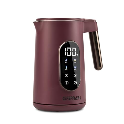 G3 Ferrari G10205 Wasserkocher "Tisaniere Tech", 1,7 Liter, 4 voreingestellte Programme, Touchscreen-Display, einstellbare Temperatur, Basis mit 360 °C Rotation, Matcha-Tee, weißer Tee, Kräutertee, von G3 Ferrari
