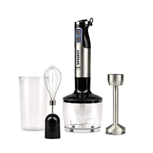 G3 Ferrari G20143 Antelao 3-in-1 Stabmixer-Set Mixer, Handrührer, Zerkleinerer, DC-Motor, 1000 Watt DC, 8 Geschwindigkeiten, Turbo-Funktion, 4 Edelstahlklingen, Schwarz von G3 Ferrari