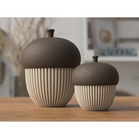 Eichel-Teelicht-Deko - 3D-Gedruckte Eichel Mit Led-Licht Und Stauraum, Zwei Größen, Herbstlich Elegant von G3DprintsDE