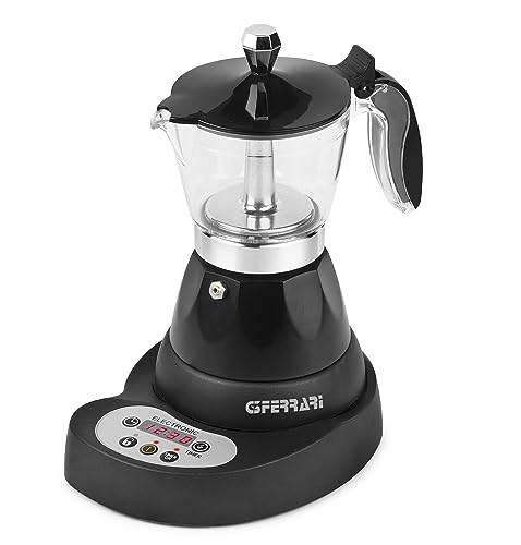 G3 Ferrari G10045 Elektrische programmierbare Moka-Kaffeemaschine für Pulverkaffee, 400 W, 3 Tassen, LED-Display, elektronische Steuerung, Timer, Warmhaltefunktion, Aluminium, Schwarz G3 Ferrari G10045 Elektrische programmierbare Moka-Kaffeemaschine für Pulverkaffee, 400 W, 3 Tassen, LED-Display, elektronische Steuerung, Timer, Warmhaltefunktion, Aluminium, Schwarz von G3 Ferrari