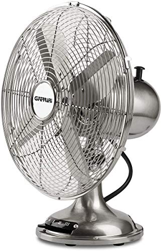 G3Ferrari Levante Tischventilator, Durchmesser der Schaufel 30 cm, 3 Geschwindigkeiten, Korpus aus Metall, horizontal drehbar, 35 W, satiniert von G3 Ferrari