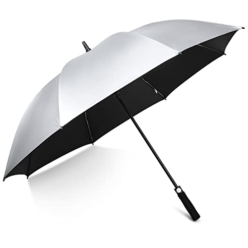 G4Free 54/62 Zoll Golfschirm Regenschirme Silberbeschichtet Sonnenschutz Große Winddicht Wasserdicht Automatisch Öffener Sonnenschirm von G4Free
